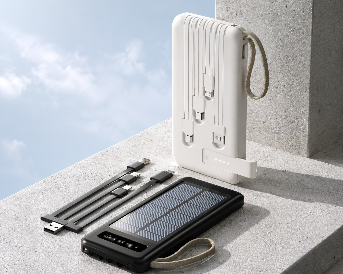 Carregador Portátil Solar 20000mAh 4 Cabos