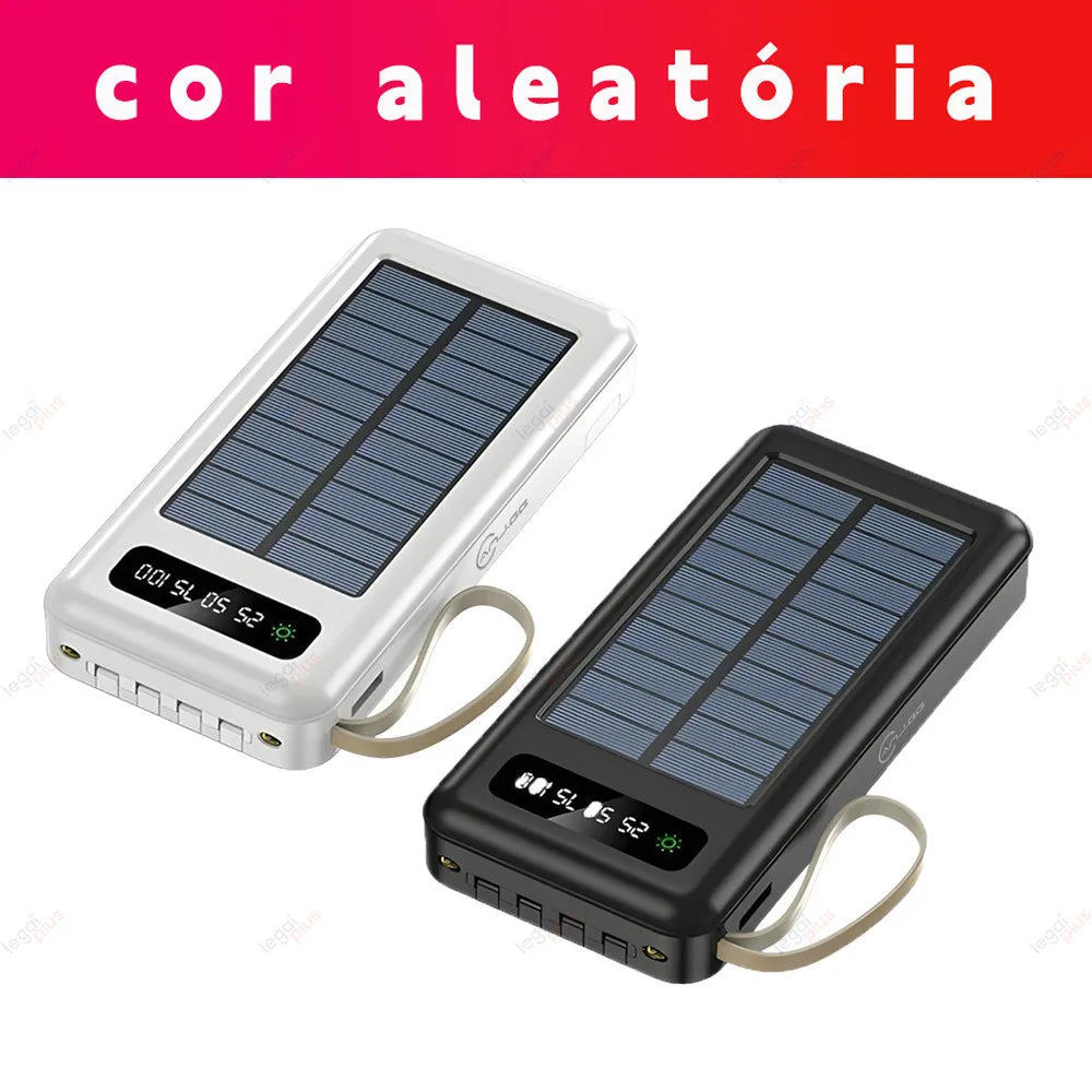 Carregador Portátil Solar 20000mAh 4 Cabos