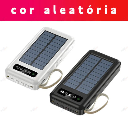 Carregador Portátil Solar 20000mAh 4 Cabos