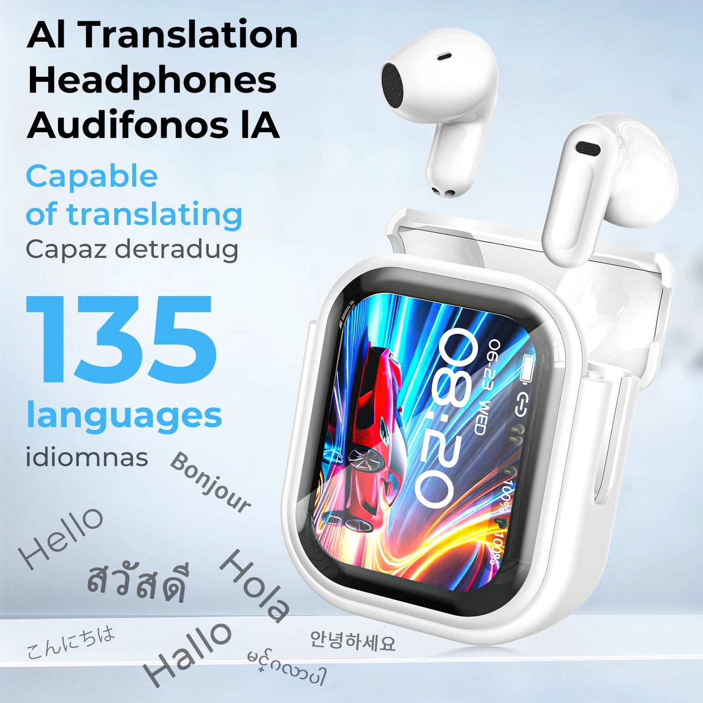 Fone Inteligente com Tradução IA