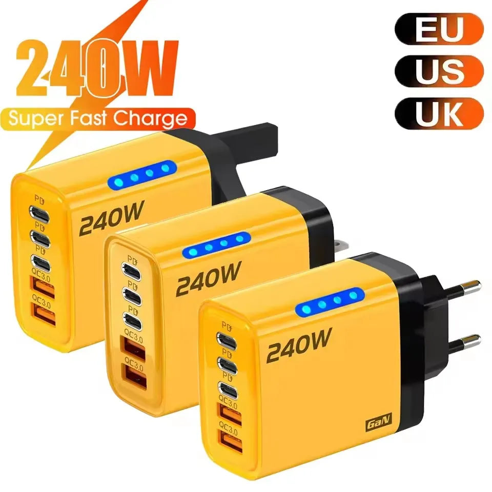 Carregador GaN 240W 5 em 1
