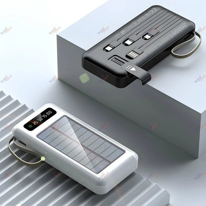 Carregador Portátil Solar 20000mAh 4 Cabos