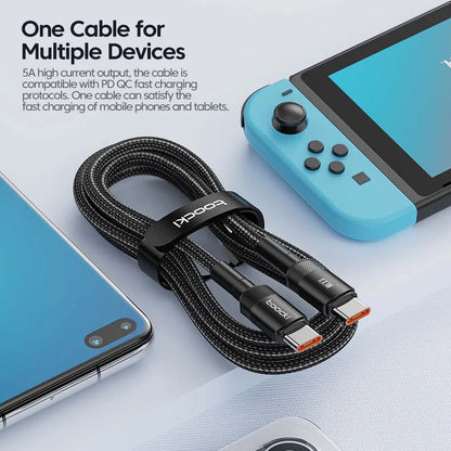 Cabo USB-C 100W | Carga Rápida PD 3.0