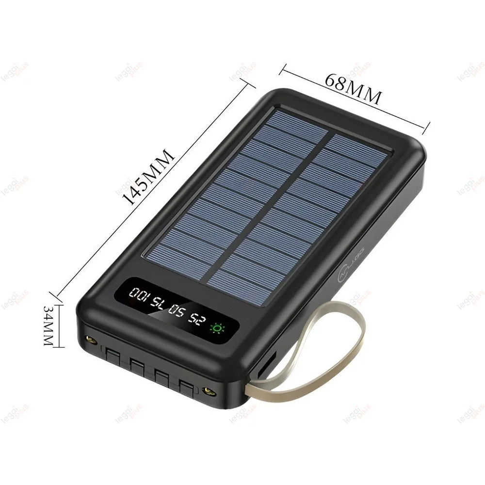 Carregador Portátil Solar 20000mAh 4 Cabos