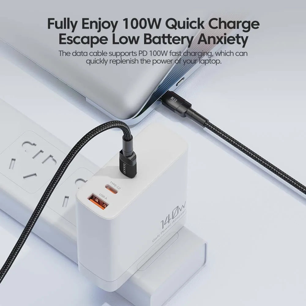 Cabo USB-C 100W | Carga Rápida PD 3.0