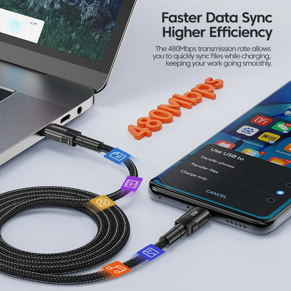 Cabo USB-C 100W | Carga Rápida PD 3.0